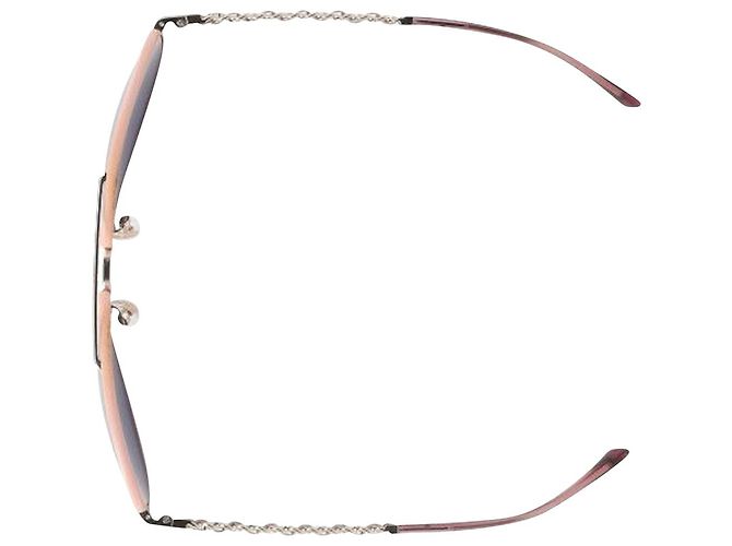Gafas de sol Chanel Aviator en PVC rosa - vista 5