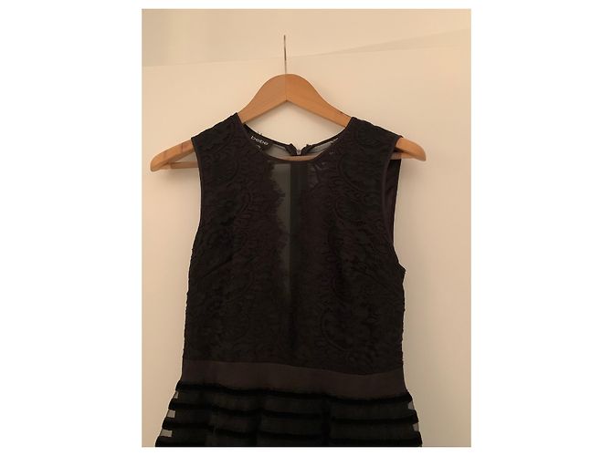 Autre Marque Vestido de algodón negro - vista 3