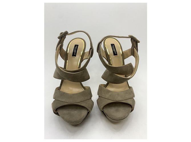 Dolce & Gabbana Sandali "Vita" in tortora Taupe - vista 3