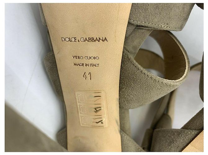 Dolce & Gabbana Sandali "Vita" in tortora Taupe - vista 7