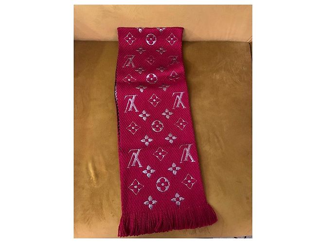 Sciarpa Louis Vuitton Logomania in lana rossa Rosso - vista 2