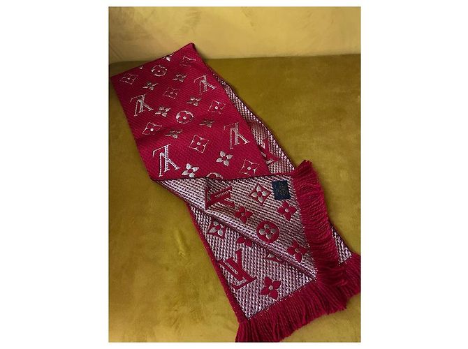 Sciarpa Louis Vuitton Logomania in lana rossa Rosso - vista 3