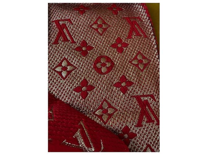 Sciarpa Louis Vuitton Logomania in lana rossa Rosso - vista 4