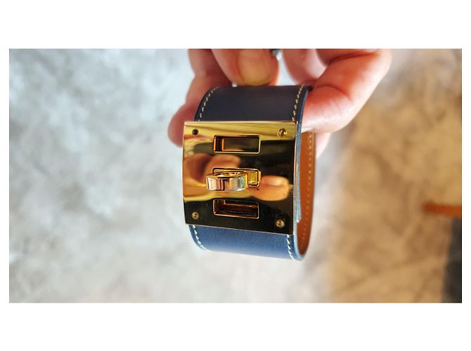 Hermès Collier de Chien Armband Blau Leder - Ansicht 3