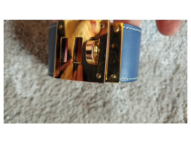 Hermès Collier de Chien Armband Blau Leder - Ansicht 4