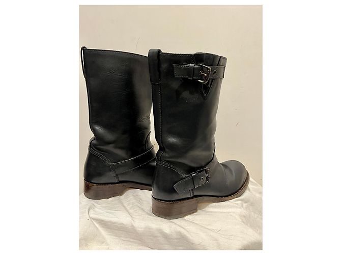 Bottega Veneta Botas de Moto com fivela forrada e forradas Azul marinho Azul escuro - vista 5