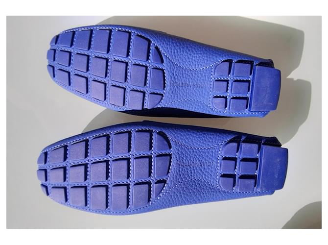 Mocassini Louis Vuitton in pelle blu - vista 3