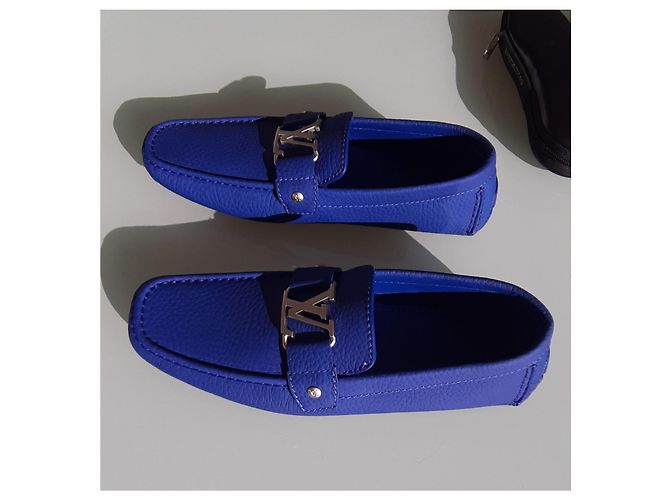 Mocassini Louis Vuitton in pelle blu - vista 4