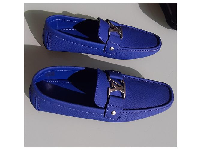 Mocassini Louis Vuitton in pelle blu - vista 5