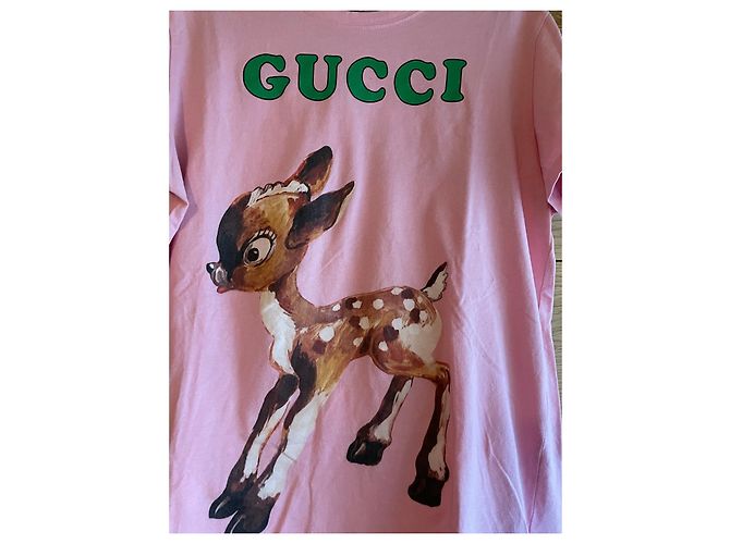 Camiseta Gucci Bambi Rosa de Algodón Talla M - vista 4