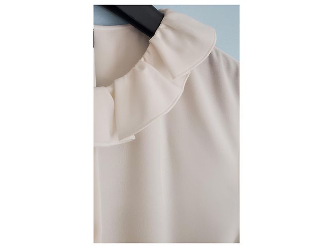 Bella camicetta senza maniche Chanel T.36 Bianco sporco - vista 4