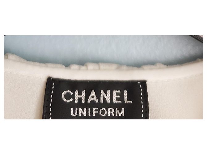 Bella camicetta senza maniche Chanel T.36 Bianco sporco - vista 5