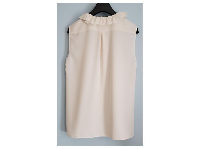 Bella camicetta senza maniche Chanel T.36 Bianco sporco - vista 6