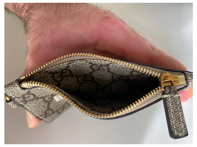 Gucci x Balenciaga Tarjetero con correa GG Supreme Monogram Logo Beige Ebony - vista 10