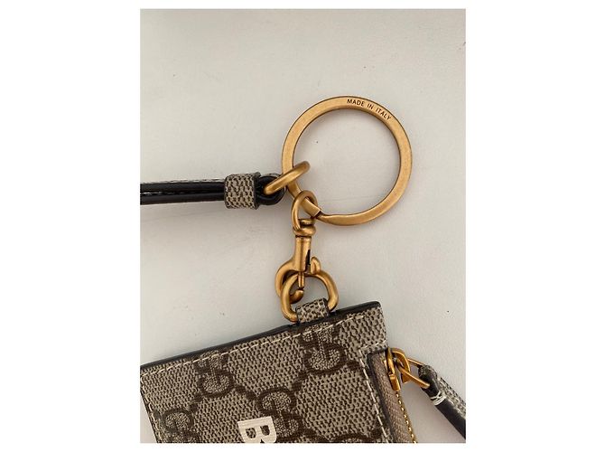 Gucci x Balenciaga Tarjetero con correa GG Supreme Monogram Logo Beige Ebony - vista 9