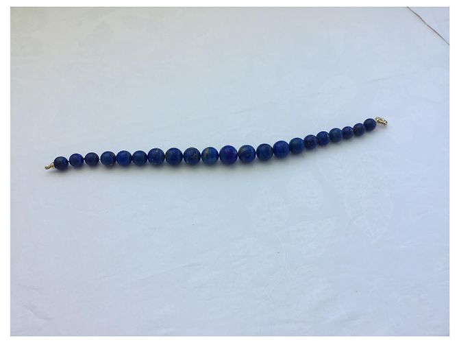 Autre Marque Collana R Chute in Lapis Lazuli Oro Giallo Blu - vista 3