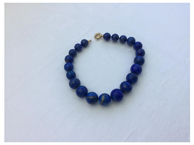 Autre Marque Collana R Chute in Lapis Lazuli Oro Giallo Blu - vista 6