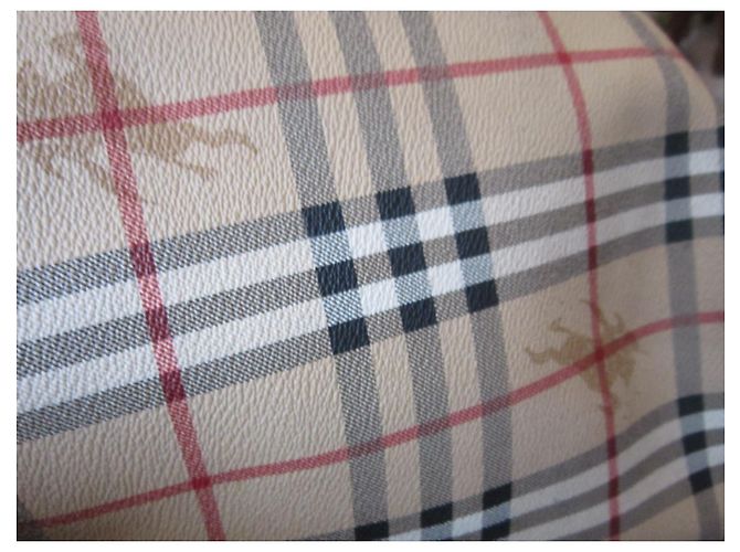 Borsa a secchiello Burberry beige e bordeaux in tela e pelle verniciata Bordò - vista 12