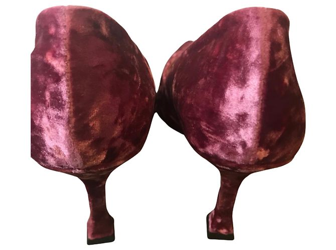 Autre Marque décolleté in velluto 8 di Yoox Rosa - vista 7