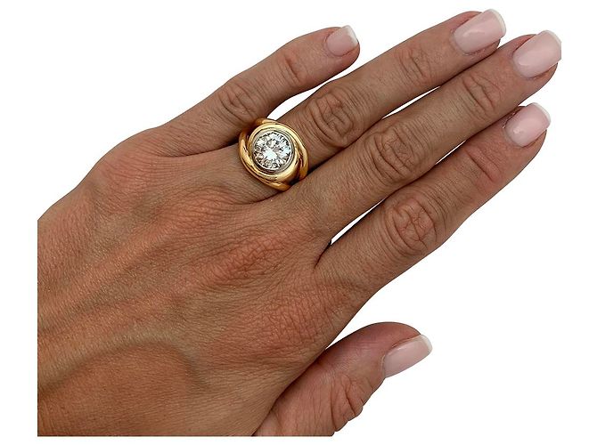 inconnue Anello intrecciato in oro bicolore, diamante 2,78 carati. - vista 2