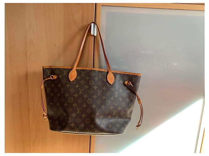 Louis Vuitton Neverfull MM Pelle Bronzo - vista 11