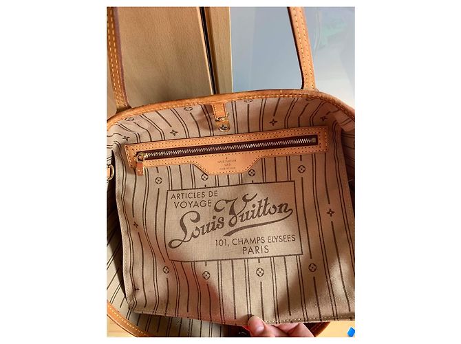 Louis Vuitton Neverfull MM Pelle Bronzo - vista 12