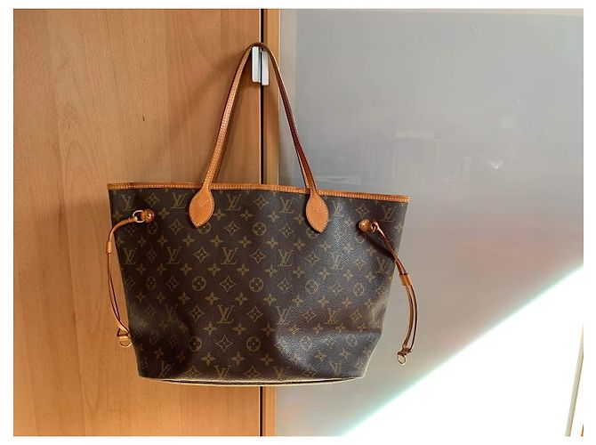 Louis Vuitton Neverfull MM Pelle Bronzo - vista 13