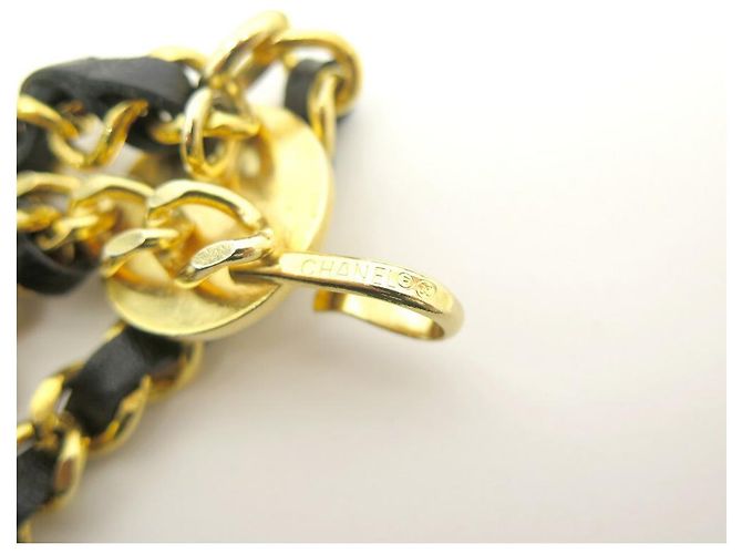 VINTAGE CHANEL GÜRTEL INTERLACED KETTENMEDAILLON LOGO CC GOLD 1984 Gürtel Golden - Ansicht 3