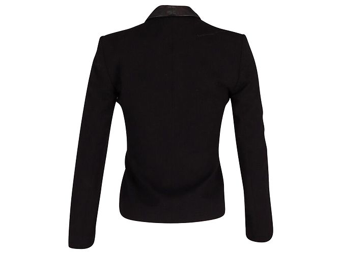 Maje Contrast Trim Blazer in Black Wool - view 3