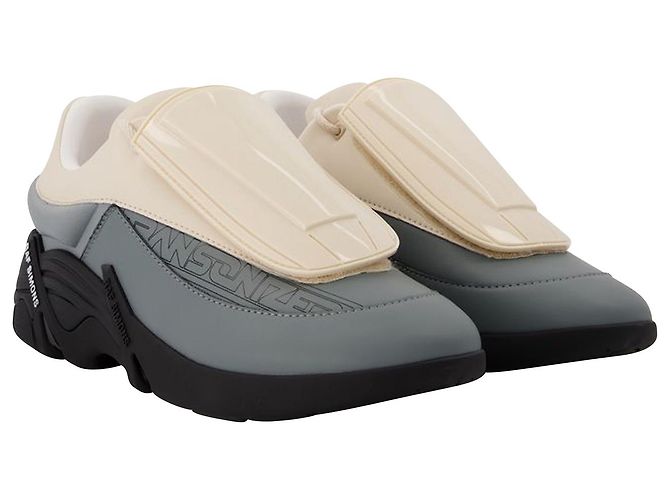 Raf Simons Baskets Antei en Cuir Ivoire et Gris - vue 2