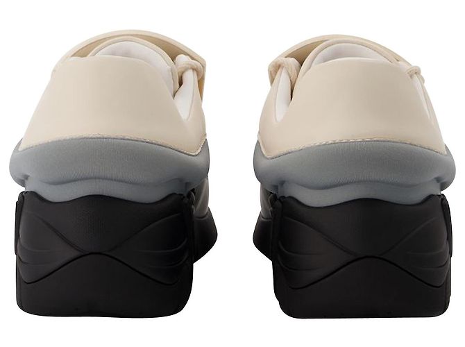 Raf Simons Baskets Antei en Cuir Ivoire et Gris - vue 3