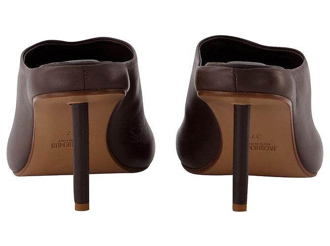 Jacquemus Mules Nuvola in Pelle Marrone - vista 3