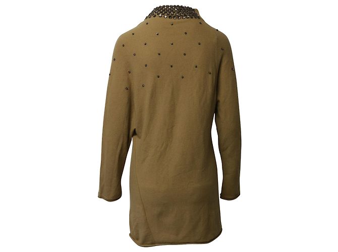 Valentino Garavani Pulloverkleid mit Kristallverzierung aus brauner Kamelwolle - Ansicht 3
