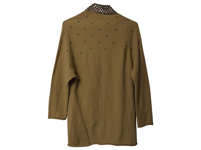 Valentino Garavani Pulloverkleid mit Kristallverzierung aus brauner Kamelwolle - Ansicht 5