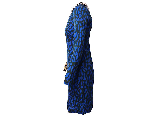 Diane Von Furstenberg Abito a trapezio Belmont in seta multicolore Stampa python - vista 2
