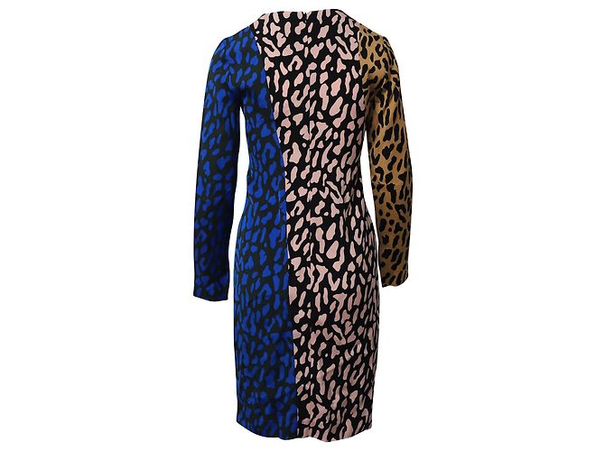 Diane Von Furstenberg Abito a trapezio Belmont in seta multicolore Stampa python - vista 3