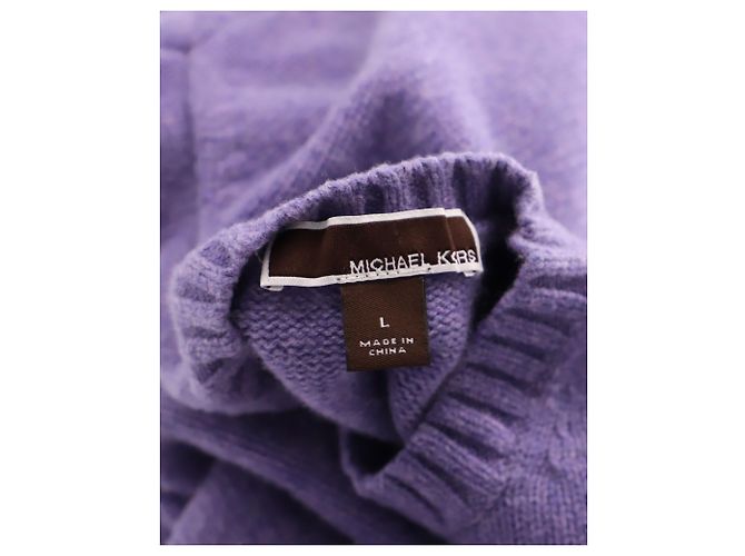 Michael Kors Pullover mit Rundhalsausschnitt aus lila Wolle - Ansicht 3