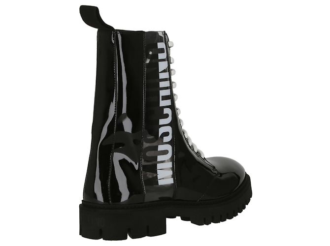 Moschino Stivali da combattimento in vernice - vista 3