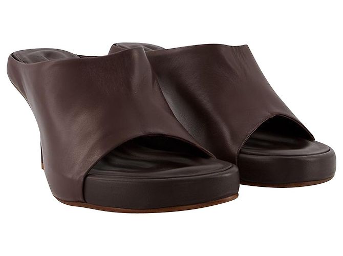 Jacquemus Nuvola Pantoletten aus braunem Leder - Ansicht 2