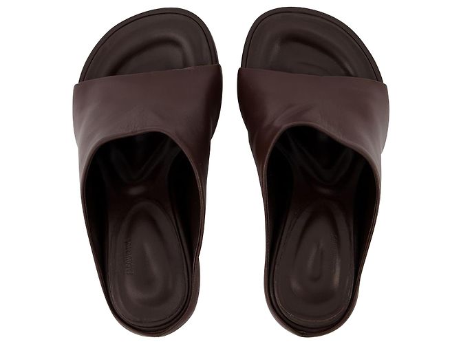 Jacquemus Nuvola Pantoletten aus braunem Leder - Ansicht 4