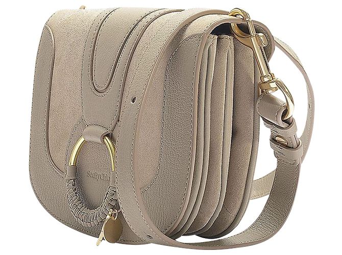 See by Chloé Borsa a tracolla piccola Hana in pelle scamosciata e vitello Motty Grey - Ansicht 2