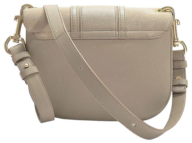 See by Chloé Borsa a tracolla piccola Hana in pelle scamosciata e vitello Motty Grey - Ansicht 3