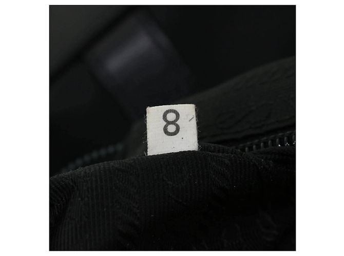 PRADA Boston Bag Nylon Pelle Nero Auth ac981 - vista 12