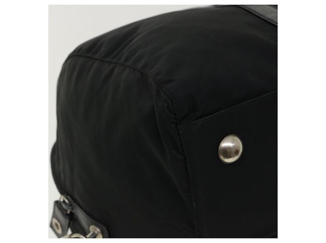 PRADA Boston Bag Nylon Pelle Nero Auth ac981 - vista 17