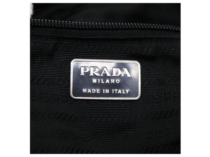 PRADA Boston Bag Nylon Pelle Nero Auth ac981 - vista 21