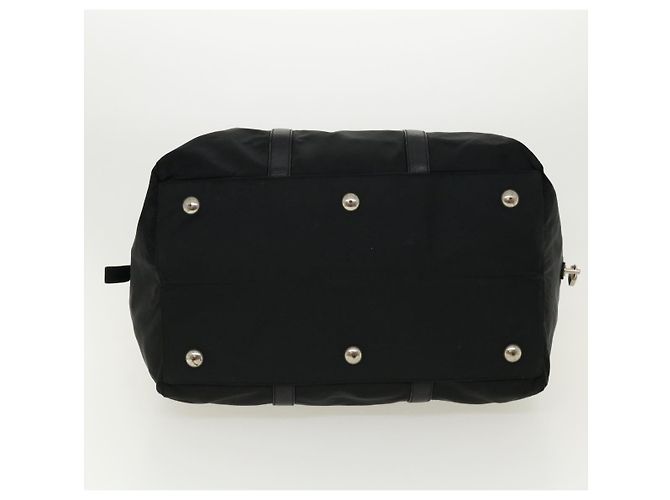 PRADA Boston Bag Nylon Pelle Nero Auth ac981 - vista 5