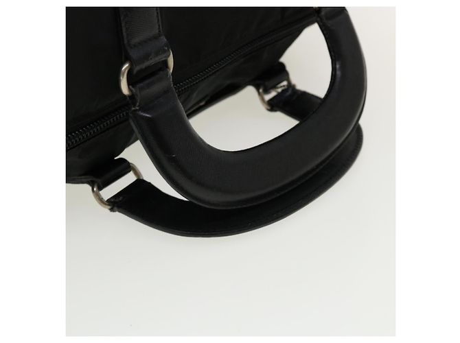 PRADA Boston Bag Nylon Pelle Nero Auth ac981 - vista 7
