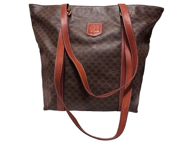 Big Bag Borsa tote Céline Macadam in pelle marrone - vista 2