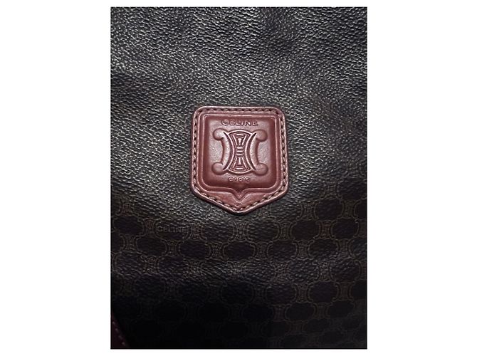 Big Bag Borsa tote Céline Macadam in pelle marrone - vista 3