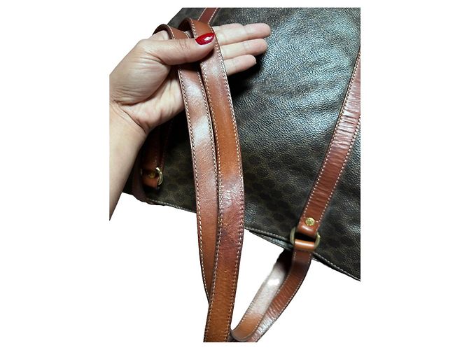Big Bag Borsa tote Céline Macadam in pelle marrone - vista 5